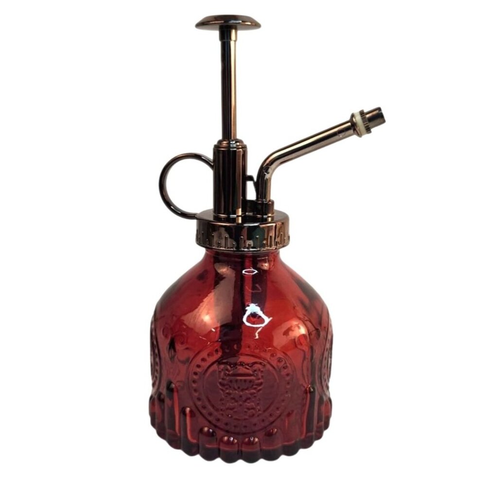 Red Glass Plant Mister Spray Bottle Pump Orchid Bonsai Air Plant 6oz